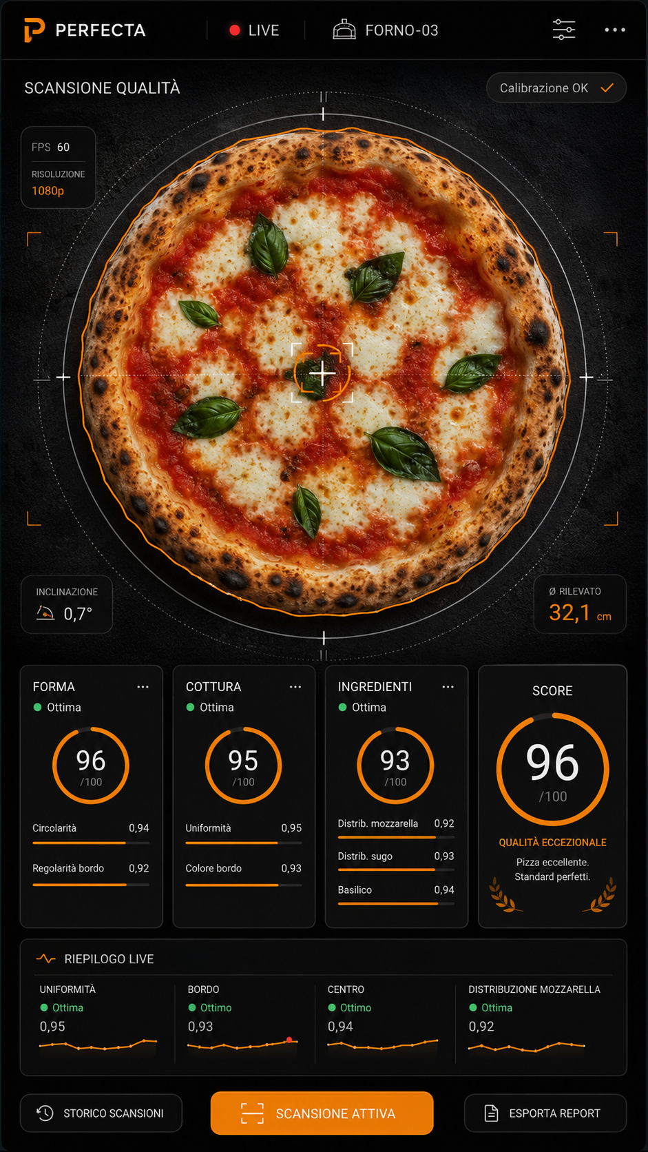 Dashboard qualità di PERFECTA